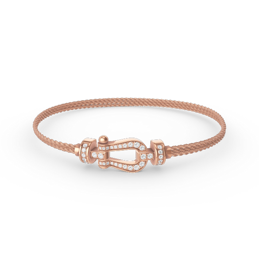 DIANA FORCE SMALL HORSESHOE  DIAMOND CHAIN ROPE BRACELET