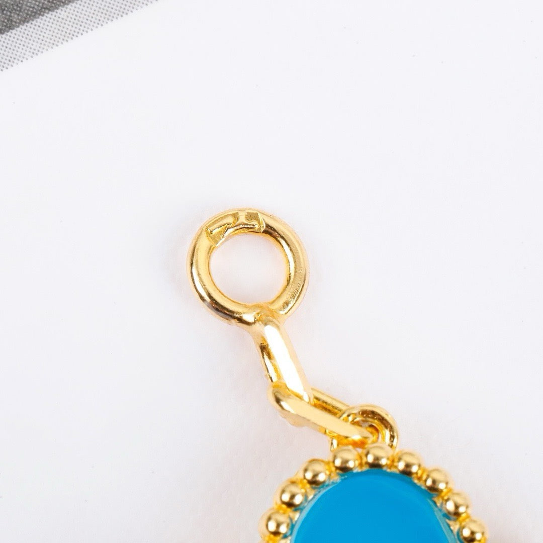 CLOVER 5 MOTIFS TURQUOISE BRACELET