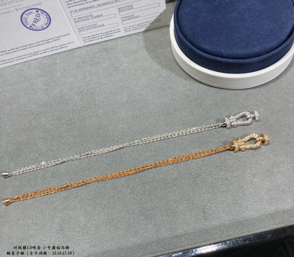 DIANA FORCE SMALL HORSESHOE  DIAMOND CHAIN ROPE BRACELET