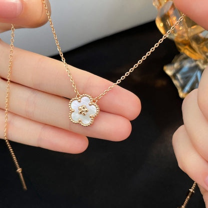 LUCKY  WHITE MOP  PLUM BLOSSOM NECKLACE