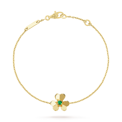 FRIVOLE GOLD FLOWER PINK MALACHITE BRACELET