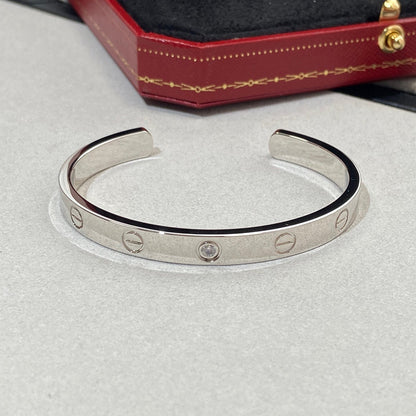 DIANA LOVE BRACELET 6.1MM 1 DIAMOND OPEN CUFF