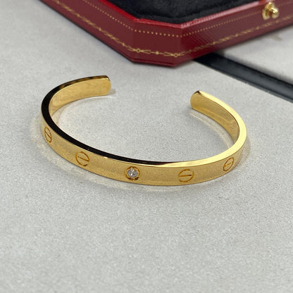 DIANA LOVE BRACELET 6.1MM 1 DIAMOND OPEN CUFF