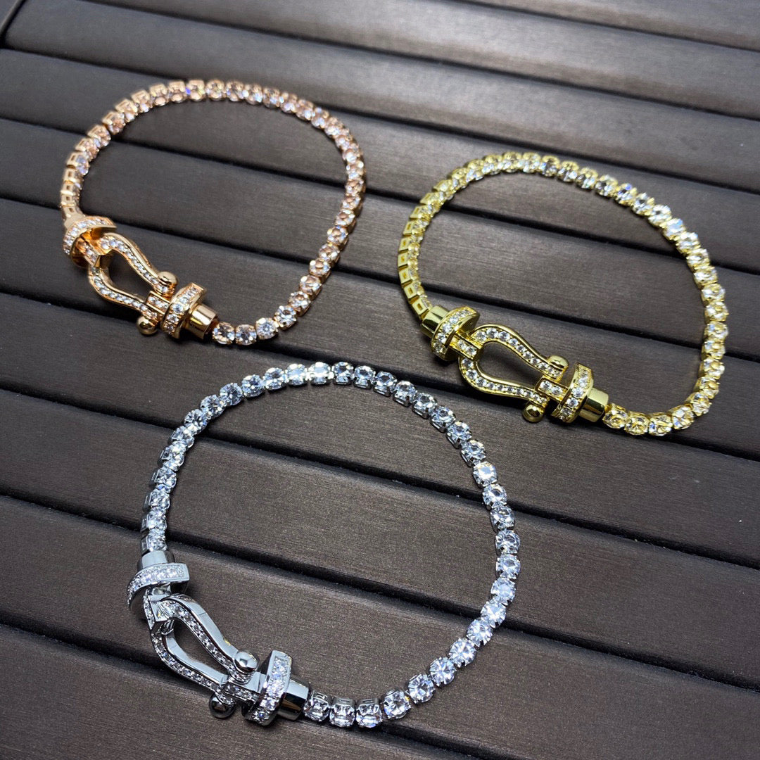 DIANA FORCE  HORSESHOE  DIAMOND TENNIS BRACELET