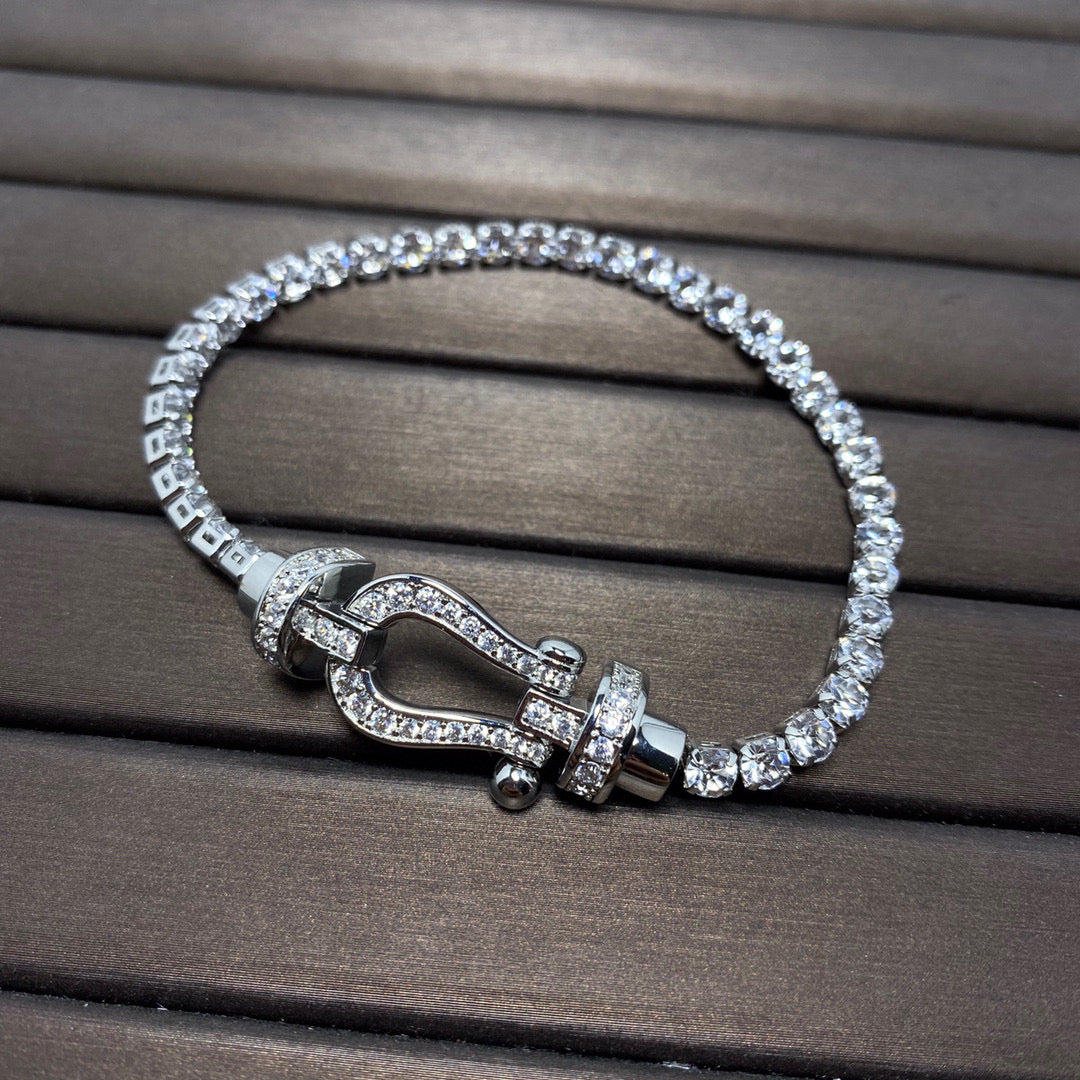 DIANA FORCE  LARGE HORSESHOE FULL DIAMOND TENNIS BRACELET