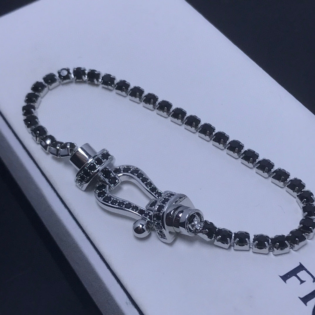 DIANA FORCE  LARGE HORSESHOE FULL DIAMOND TENNIS BRACELET