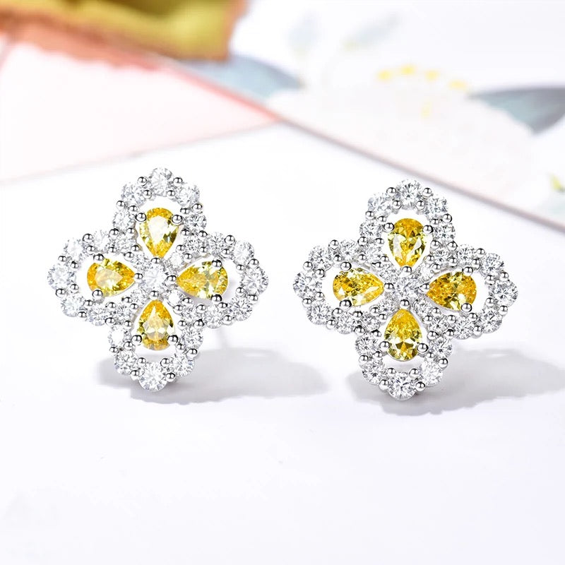 BOUCLES D'OREILLES DIANA LOOP MOTIF COMPLET DIAMANT 16MM ARGENT