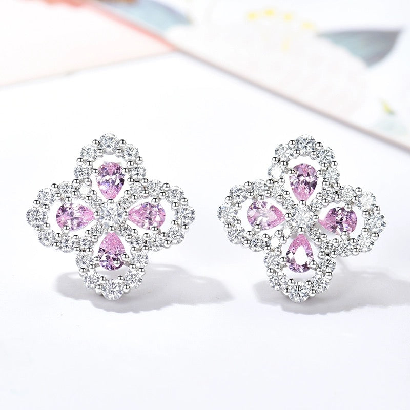 BOUCLES D'OREILLES DIANA LOOP MOTIF COMPLET DIAMANT 16MM ARGENT