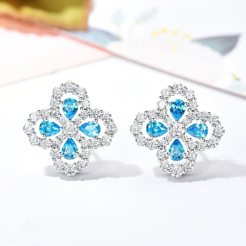 BOUCLES D'OREILLES DIANA LOOP MOTIF COMPLET DIAMANT 16MM ARGENT