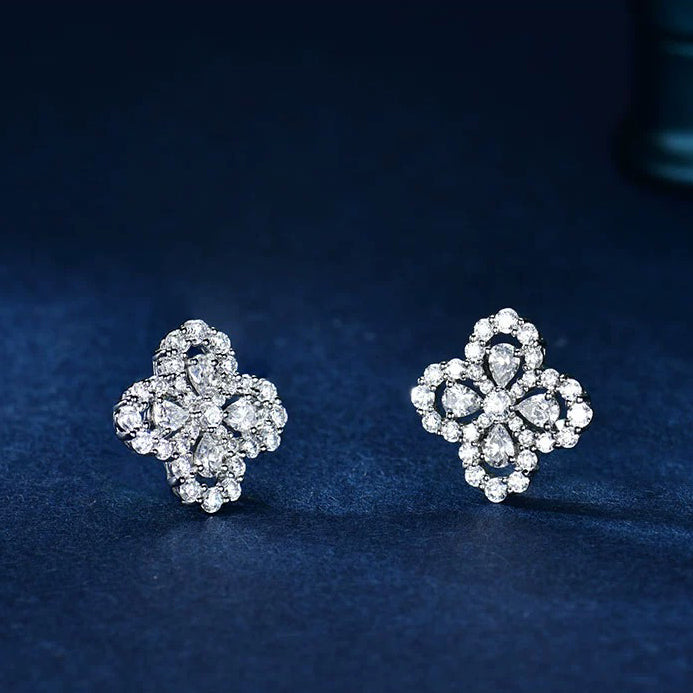 BOUCLES D'OREILLES DIANA LOOP MOTIF COMPLET DIAMANT 16MM ARGENT