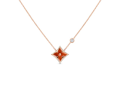 COLLIER DIANA STAR OR ROSE 1 DIAMANT