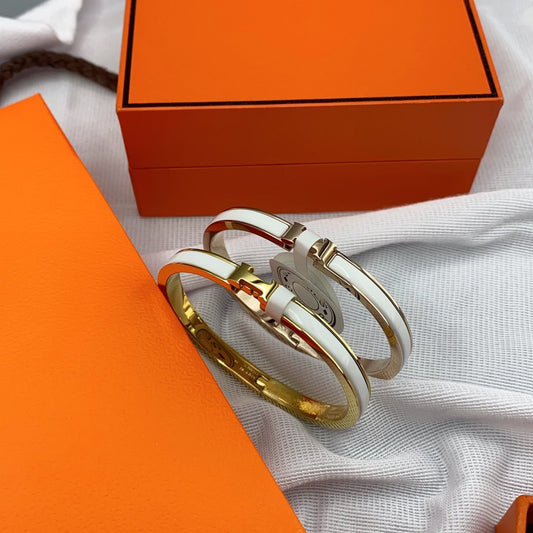 DIANA CLASSIC HM CLIC WHITE 8MM ENAMEL BRACELET