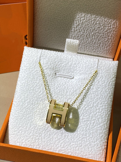Collier en or émaillé jaune Diana HM Clic