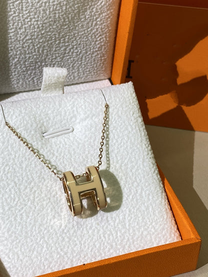 Collier en or émaillé jaune Diana HM Clic