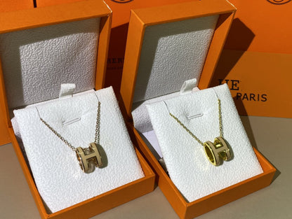 Collier en or émaillé jaune Diana HM Clic