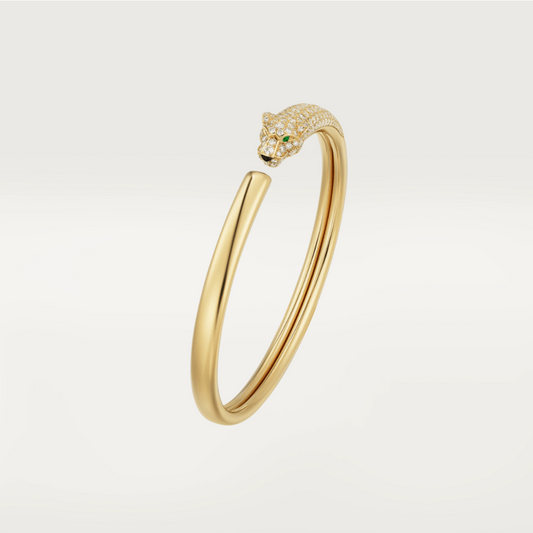DIANA PANTHERE GOLD DIAMOND OPEN BRACELET