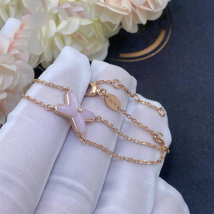Bracelet Diana Jeux Nacre Rose Or Rose 1 Diamant