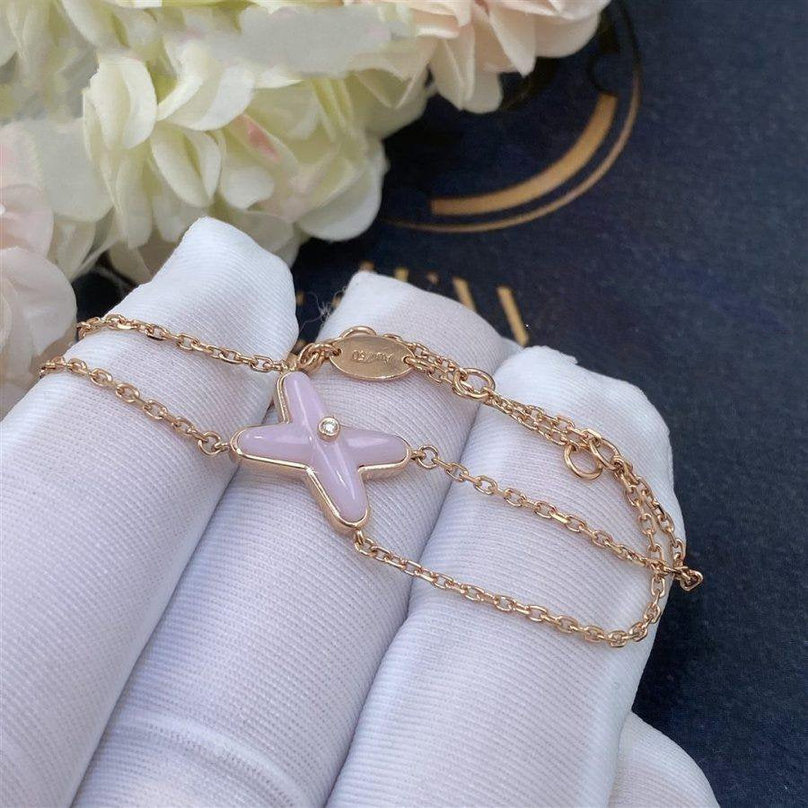Bracelet Diana Jeux Nacre Rose Or Rose 1 Diamant