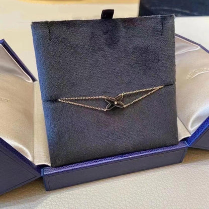 DIANA JEUX BRACELET ONYX PINK GOLD 1 DIAMOND