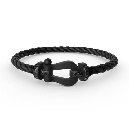 DIANA FORCE LARGE SERIES HORSESHOE BLACK SAMURAI BRACELET