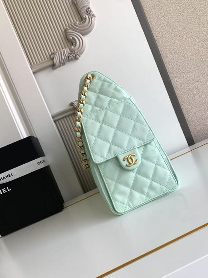 CC 25C Hobo Bag 30cm Turquoise Blue Grained Calfskin