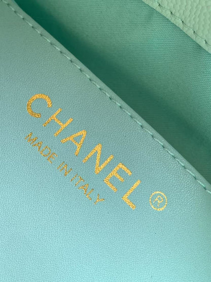 CC 25C Hobo Bag 30cm Turquoise Blue Grained Calfskin