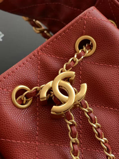 CC 25C Hobo Bag 30cm Dark Red Grained Calfskin