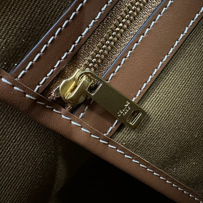 SMALL CABAS TRIOMPHE CANVAS 26.5 TAN CALFSKIN