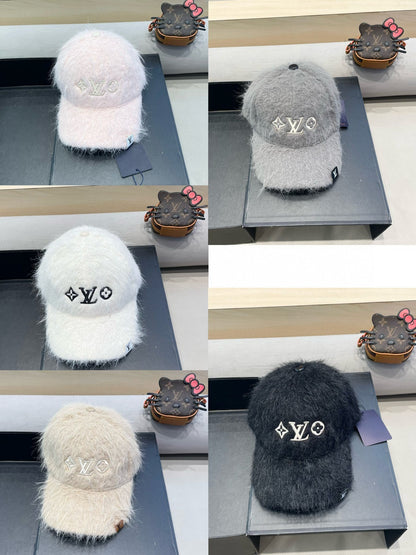 BASEBALL CAP IN BLACK RABBIT FUR 434936