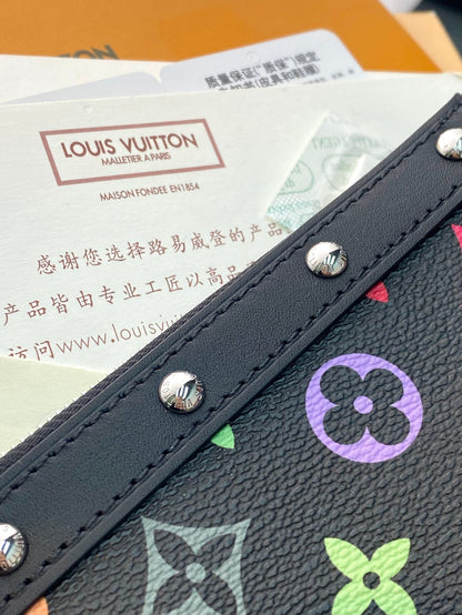 LV x TM Pochette Accessoires 22cm Black Muticolor Monogram Canvas