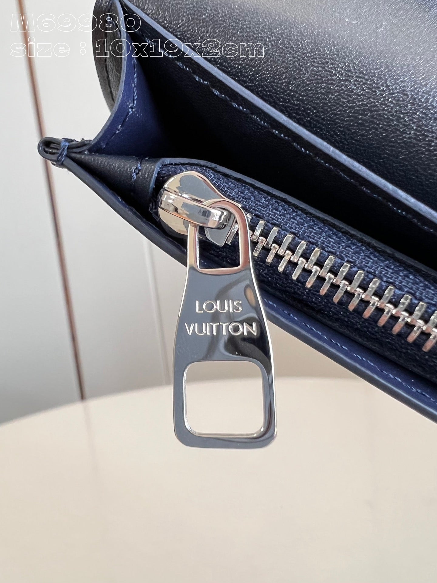 BRAZZA WALLET AEROGRAM 19CM BLUE CALFSKIN