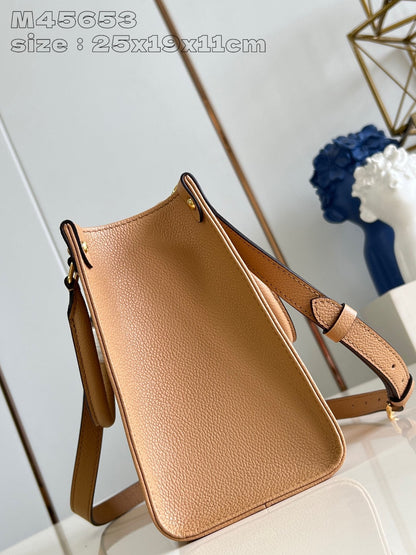 Onthego Pm 25 Brown Beige Monogram Empreinte Calfskin