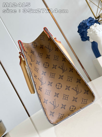 ONTHEGO MM 35CM GRAY BEIGE MONOGRAM CANVAS