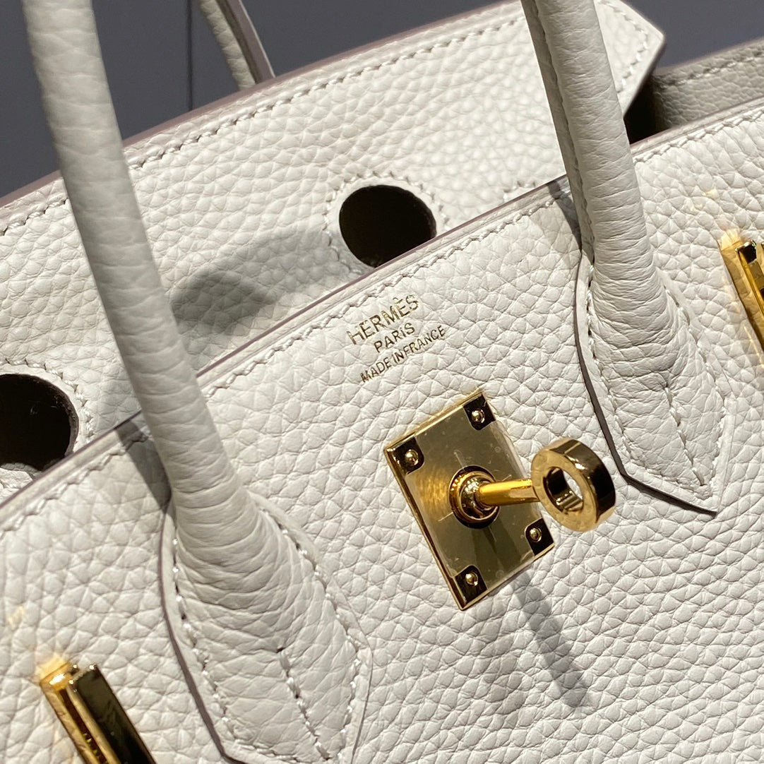 HM Birkin 20cm Craie Togo Leather Gold Hardware