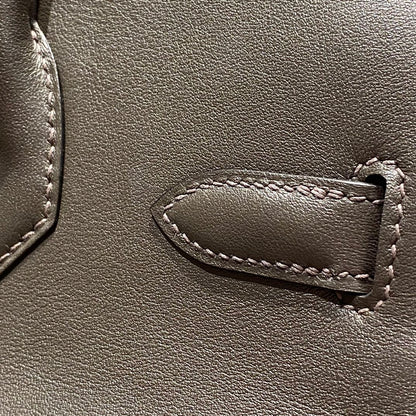 HM Shoulder Birkin 29 Black Chocolate Leather 222332