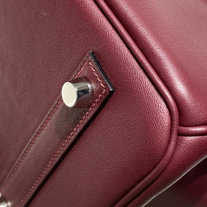 HM Shoulder Birkin 29cm Burgundy Swift Leather Silver Hardware