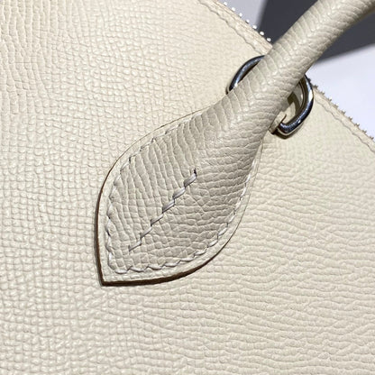 HM Bolide 25 White Epsom Leather Silver Hardware 237413