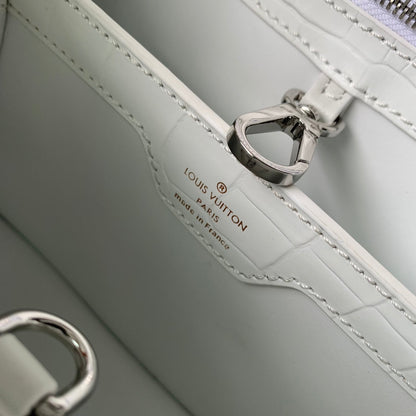 CAPUCINES BB 27 WHITE TAURILLON SILVER HARDWARE