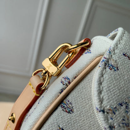Lv Wallet on Chain Ivy 23.5 White Monogram jacquard fabric