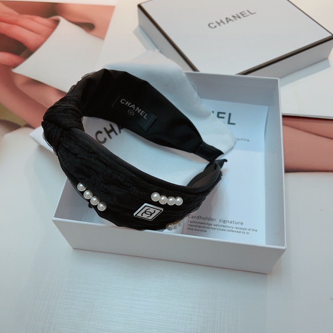 BLACK HAIRBAND WITH PEARL FOR WOMEN 124702