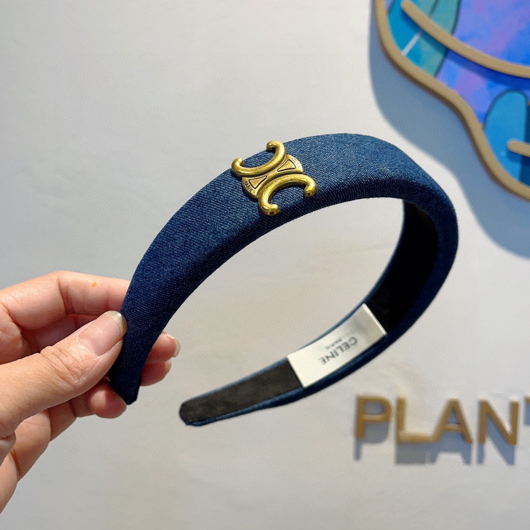 CLASSIC BLUE DENIM FABRIC HAIRBAND 420645