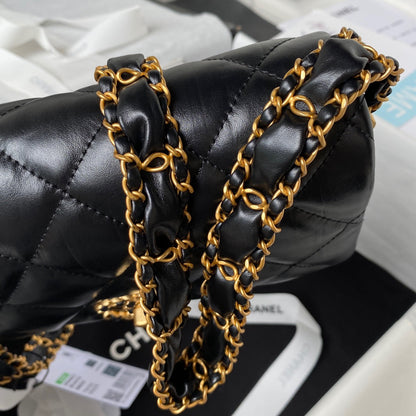 cc 23k 13,5cm black calfskin gold hardware