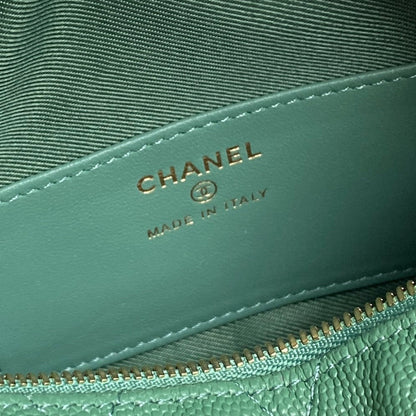 CC 25C Hobo Bag 21.5cm Top Handle Dark Green Grained Calfskin
