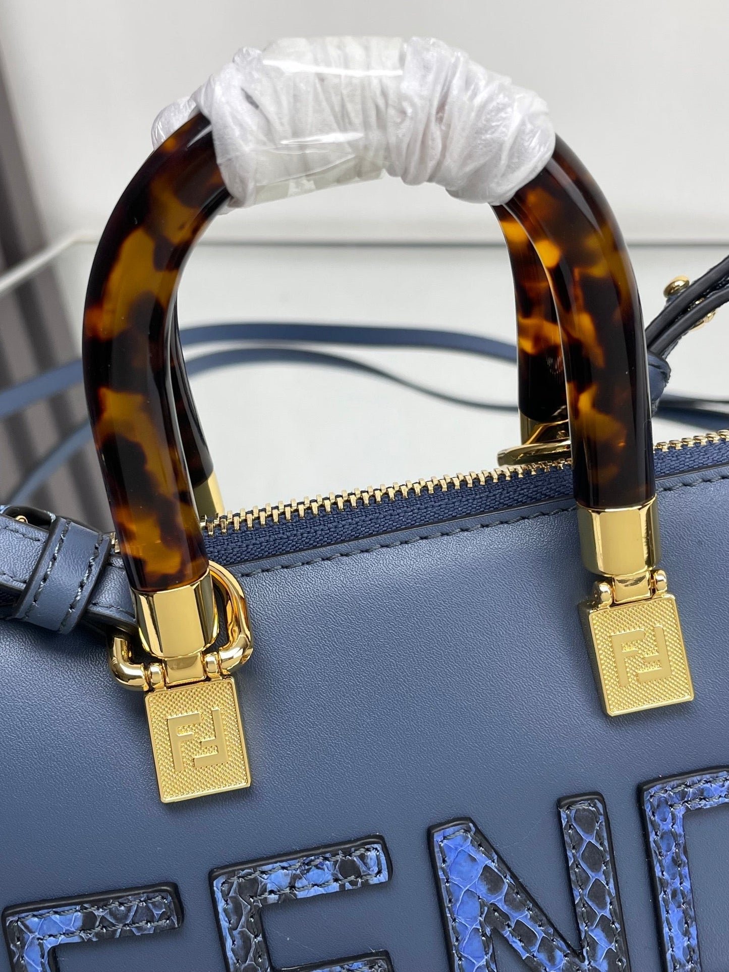 BY THE WAY MINI 18 IN AEGEAN BLUE LAMBSKIN GOLD HARDWARE