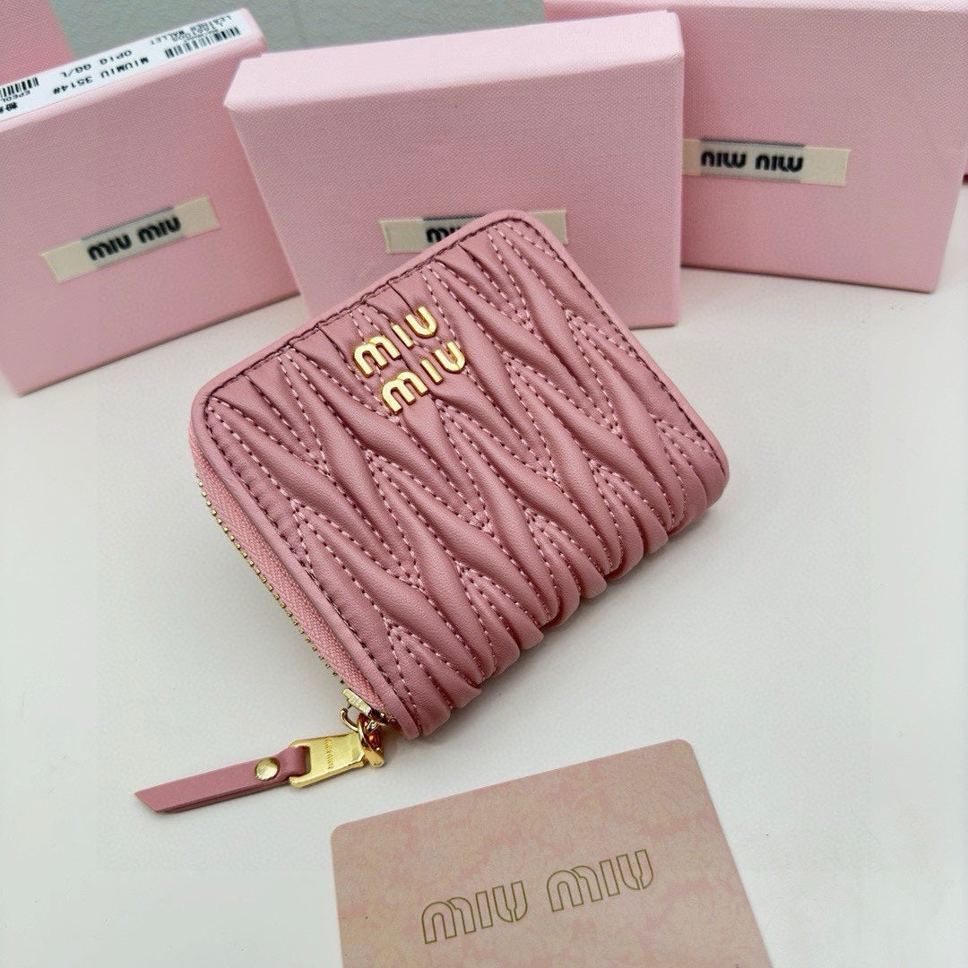 SMALL MATELASS¨¦ WALLET 10 IN BEGONIA PINK LEATHER