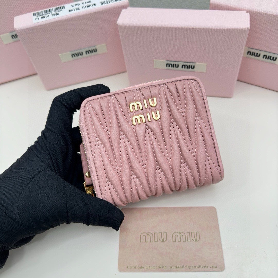 SMALL MATELASS¨¦ WALLET 10 IN BEGONIA PINK LEATHER