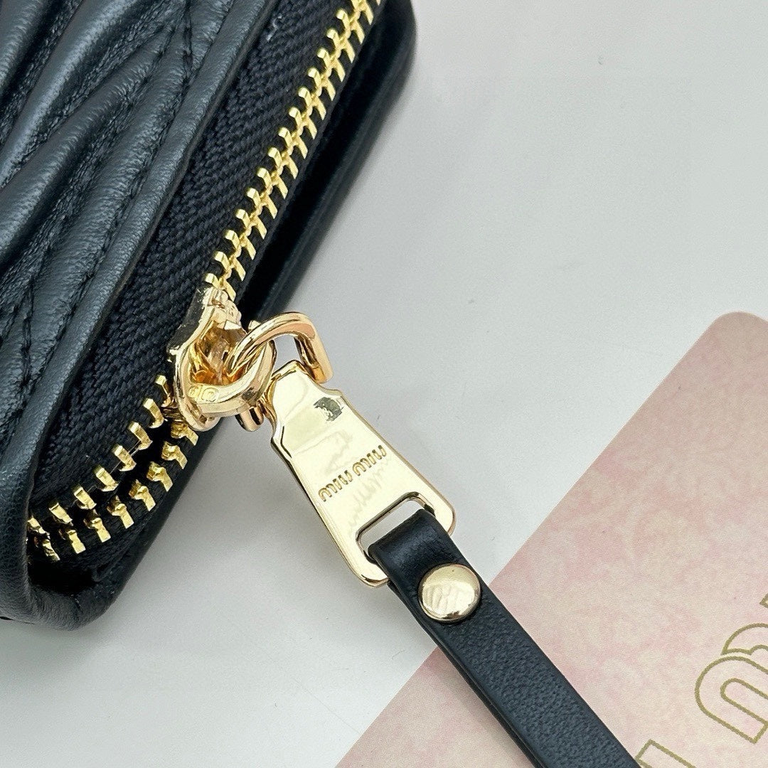 SMALL MATELASS¨¦ WALLET 10 IN BLACK LEATHER