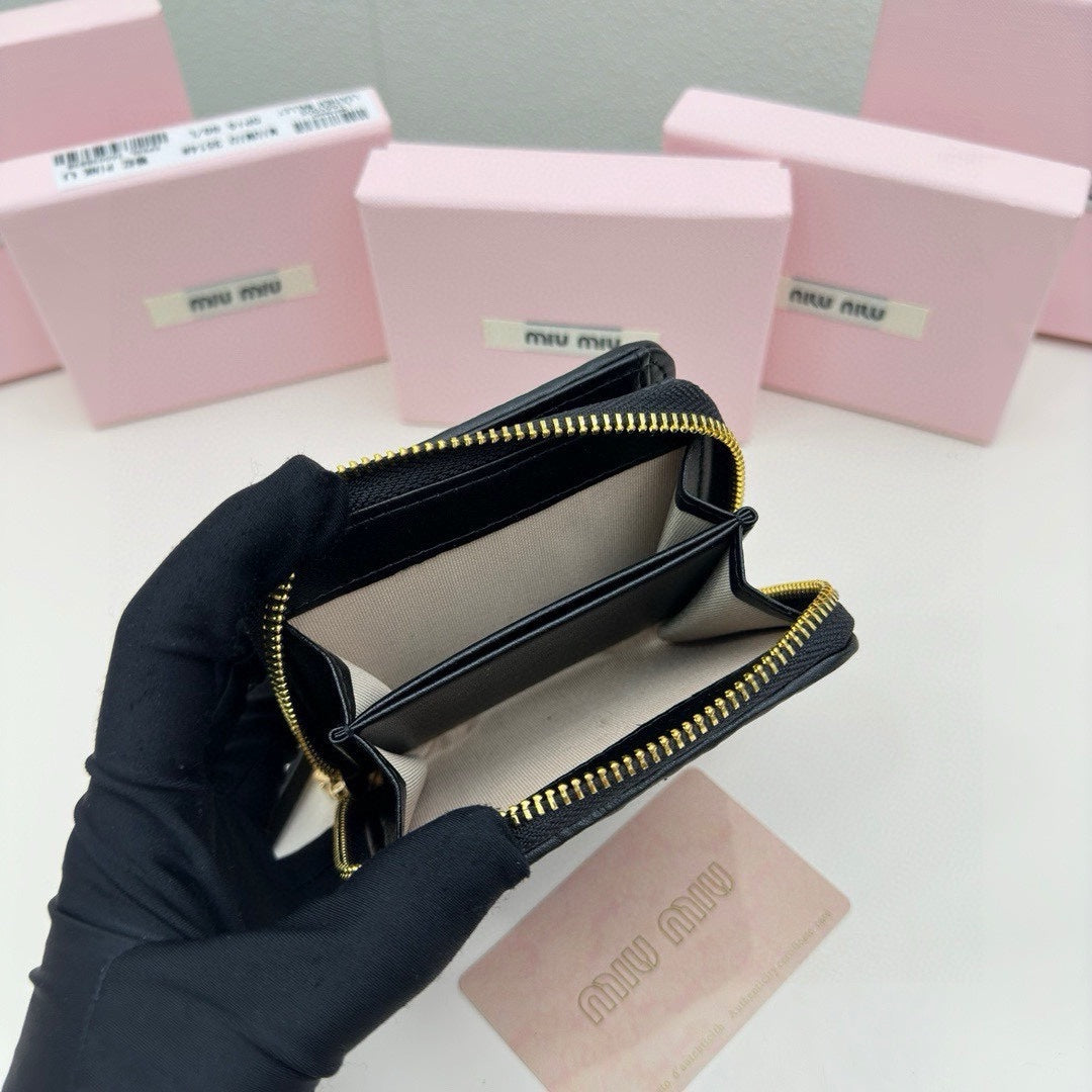 SMALL MATELASS¨¦ WALLET 10 IN BLACK LEATHER