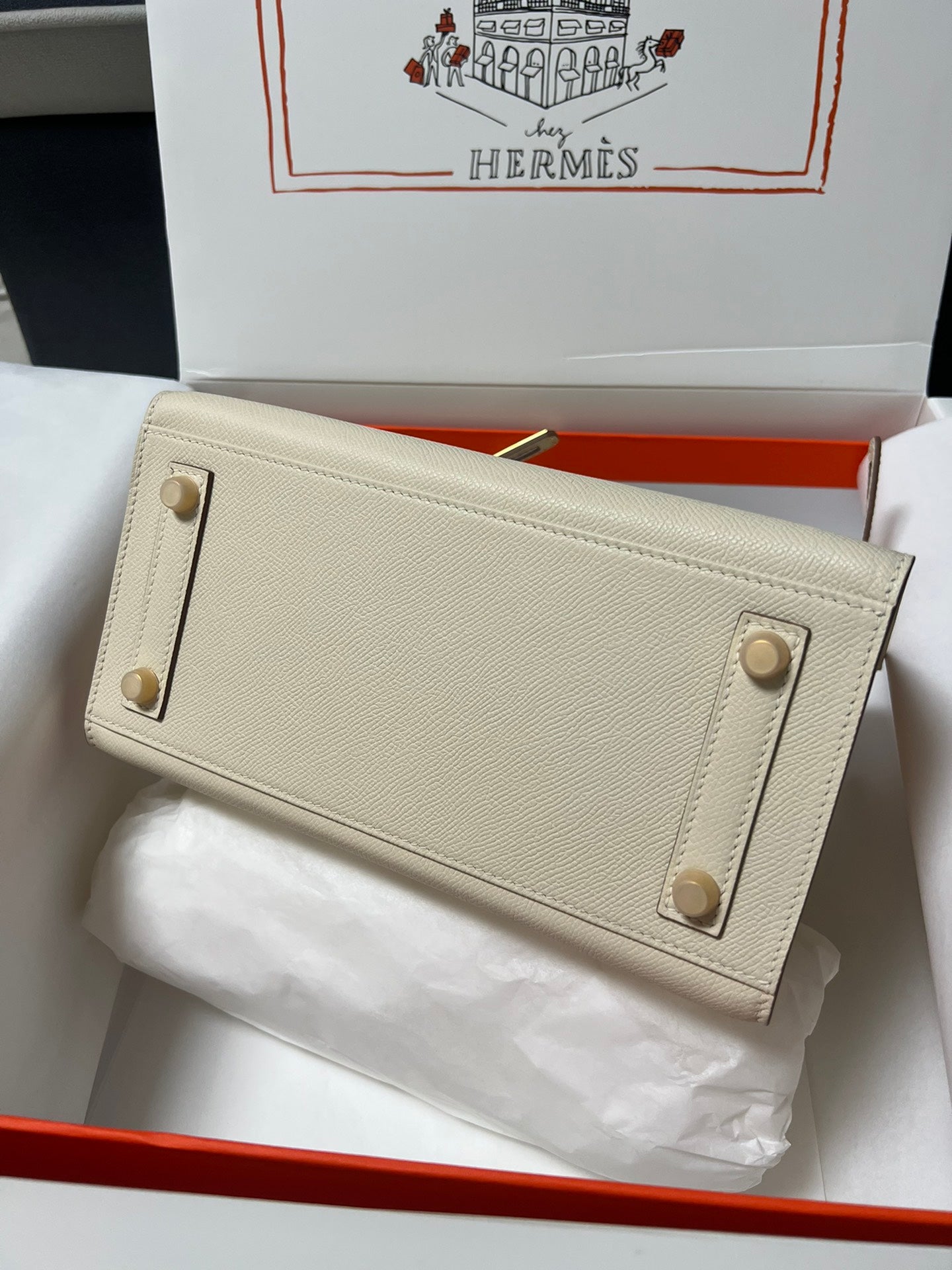 HM BIRKIN SELLIER CREAM EPSOM LEATHER GOLD HARDWARE