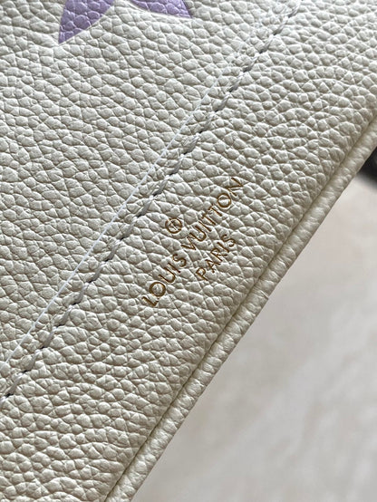 NANO NO¨¦ 16 IN WHITE PURPLE MONOGRAM EMBOSSED CALFSKIN